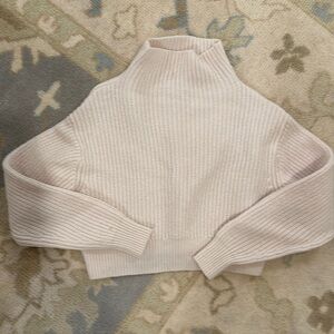 Wilfred cream mock neck cropped sweater